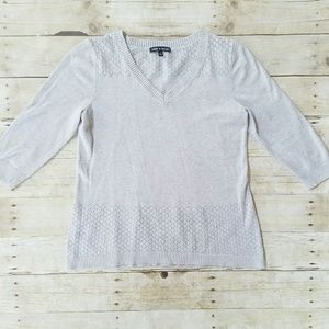Cable & Gauge womens gray light knit sweater